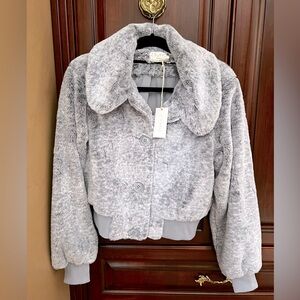 Z Supply Plush Gray Teddy Jacket